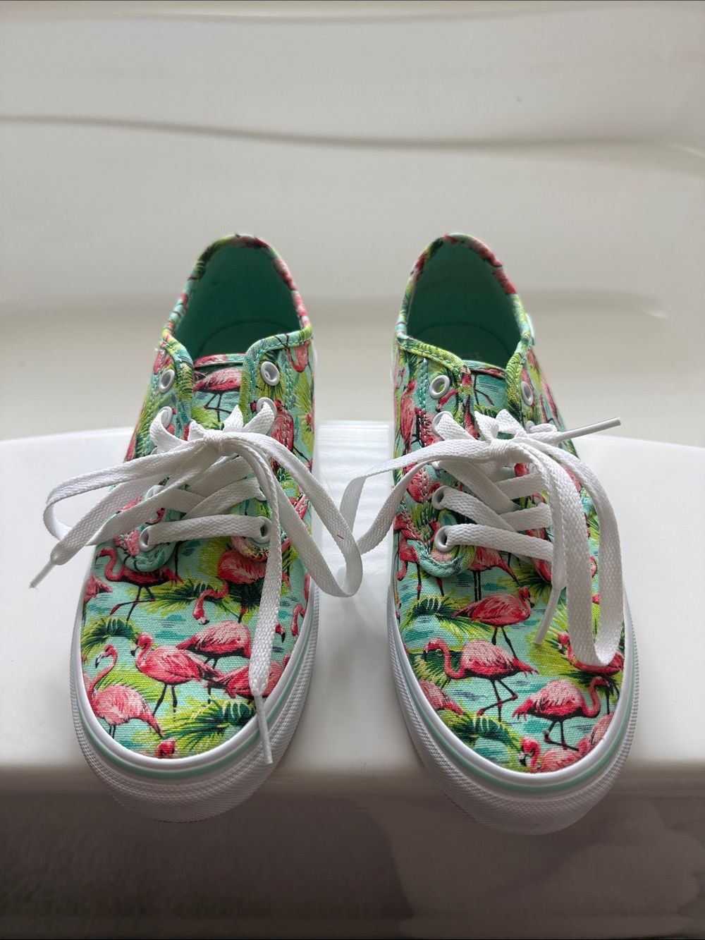 Vans Flamingo Canvas Sneakers - Pink & Green - Picture 2 of 7